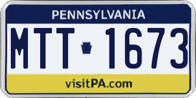 PA license plate MTT1673