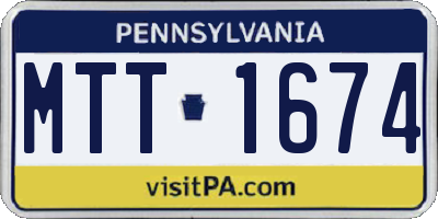 PA license plate MTT1674