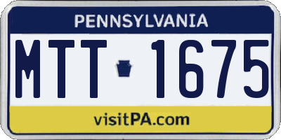 PA license plate MTT1675