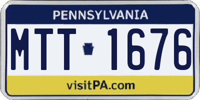 PA license plate MTT1676