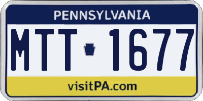 PA license plate MTT1677