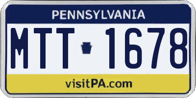 PA license plate MTT1678