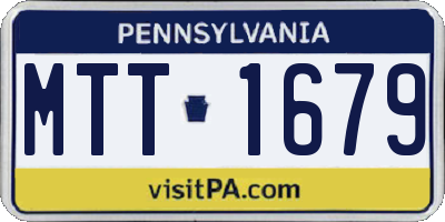 PA license plate MTT1679
