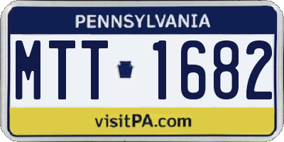 PA license plate MTT1682