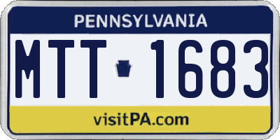 PA license plate MTT1683