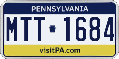 PA license plate MTT1684