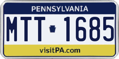 PA license plate MTT1685