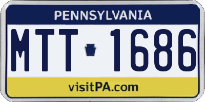 PA license plate MTT1686