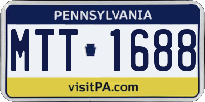 PA license plate MTT1688
