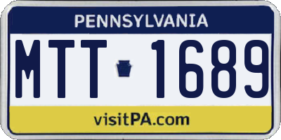 PA license plate MTT1689