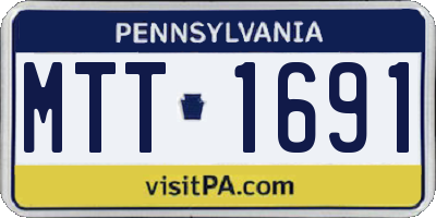PA license plate MTT1691