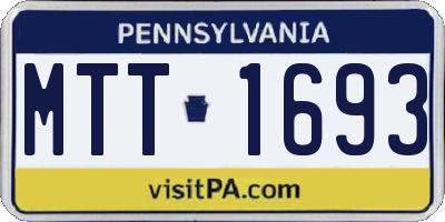 PA license plate MTT1693