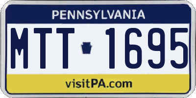 PA license plate MTT1695