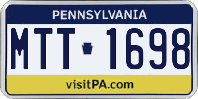PA license plate MTT1698