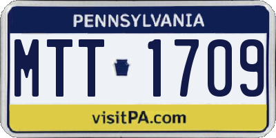 PA license plate MTT1709