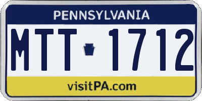 PA license plate MTT1712