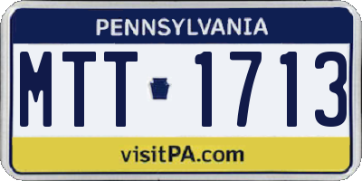 PA license plate MTT1713