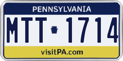 PA license plate MTT1714