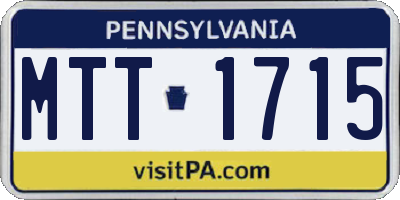 PA license plate MTT1715
