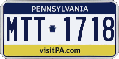 PA license plate MTT1718