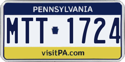 PA license plate MTT1724