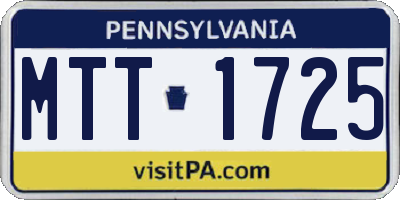 PA license plate MTT1725