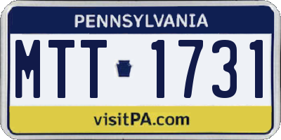 PA license plate MTT1731