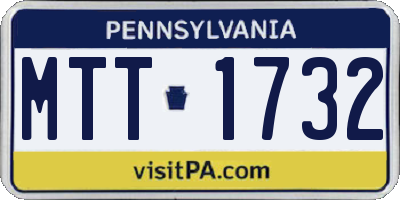 PA license plate MTT1732