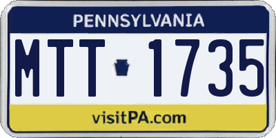 PA license plate MTT1735