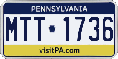 PA license plate MTT1736