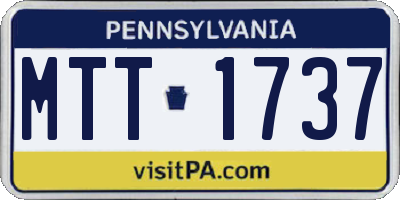 PA license plate MTT1737