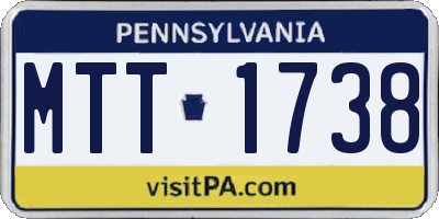 PA license plate MTT1738
