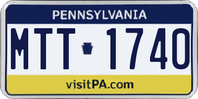 PA license plate MTT1740