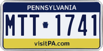 PA license plate MTT1741