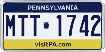 PA license plate MTT1742