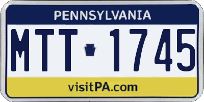 PA license plate MTT1745