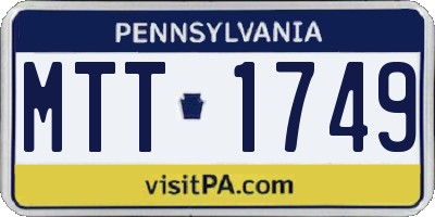 PA license plate MTT1749