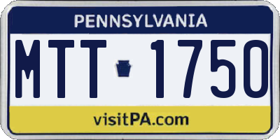 PA license plate MTT1750