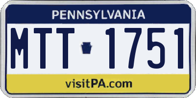 PA license plate MTT1751