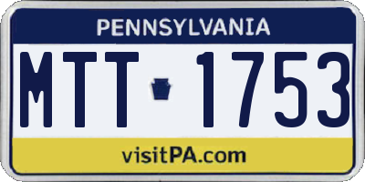 PA license plate MTT1753