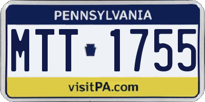 PA license plate MTT1755