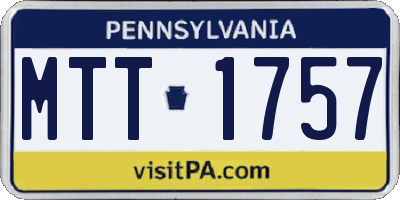 PA license plate MTT1757