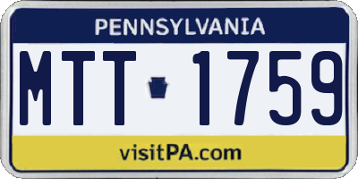 PA license plate MTT1759