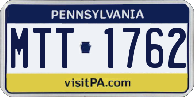 PA license plate MTT1762