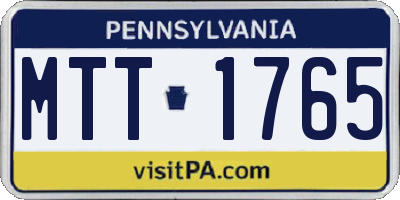 PA license plate MTT1765