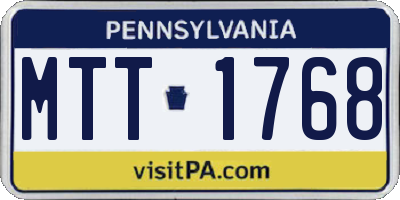PA license plate MTT1768