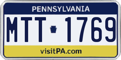 PA license plate MTT1769