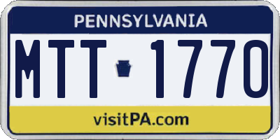 PA license plate MTT1770