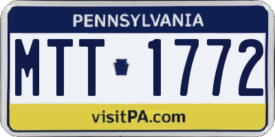 PA license plate MTT1772