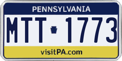 PA license plate MTT1773